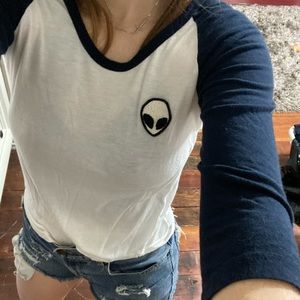 3/4 Sleeve Alien Baseball Tee